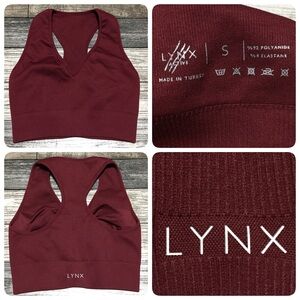 Lynx Active Sports Bra Women’s Small Burgundy Red Athletic Performance